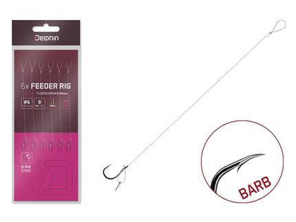Bas de ligne FLR D-rig | 8cm / 0,22mm / BARB #6 / Sting 7mm