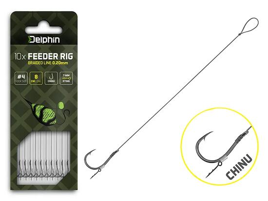 Bas de ligne Feeder Braided Sting | 12cm/0,20mm/Chinu #4