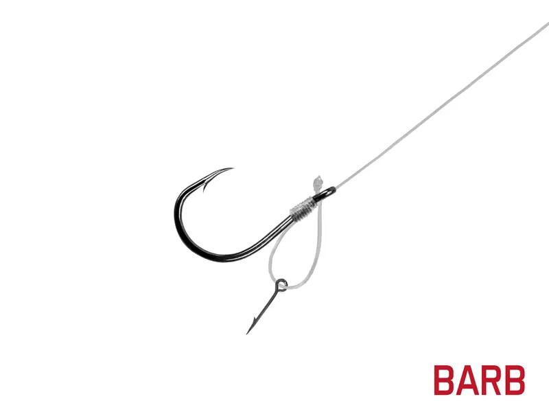 Onderlijn FLR D-rig | 8cm / 0,22mm / BARB #6 / Sting 7mm 2/3