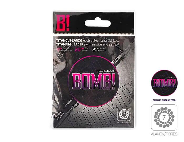 Titaniumlijn 1x7 BOMB! met wartel en snap | per 2 /20cm/4kg 2/2