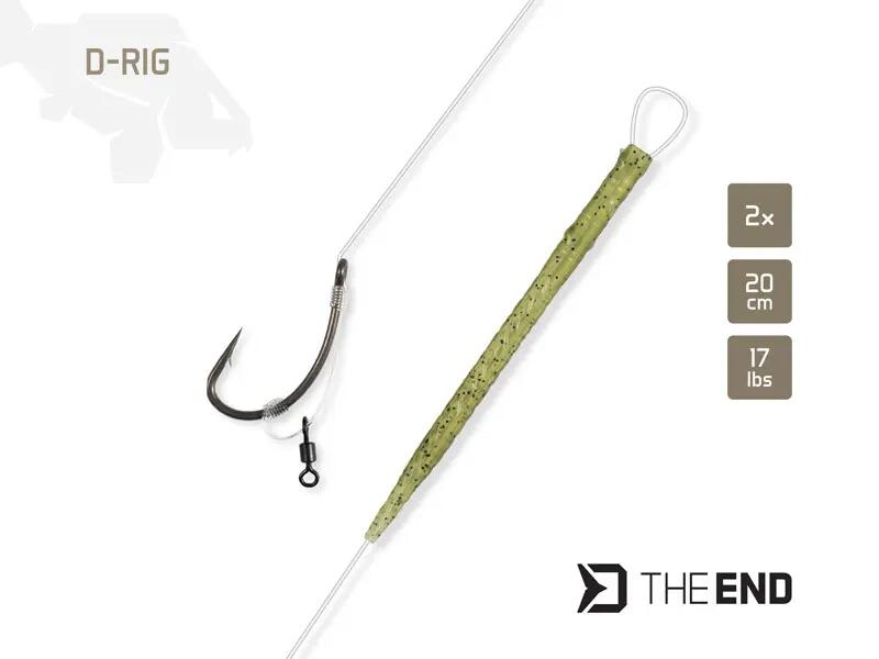 Bas de ligne THE END D-Rig | 20 cm / 17lbs / #6 2/3