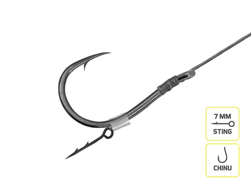 Onderlijn Feeder Braided Sting | 12cm/0,20mm/Chinu #4 2/6