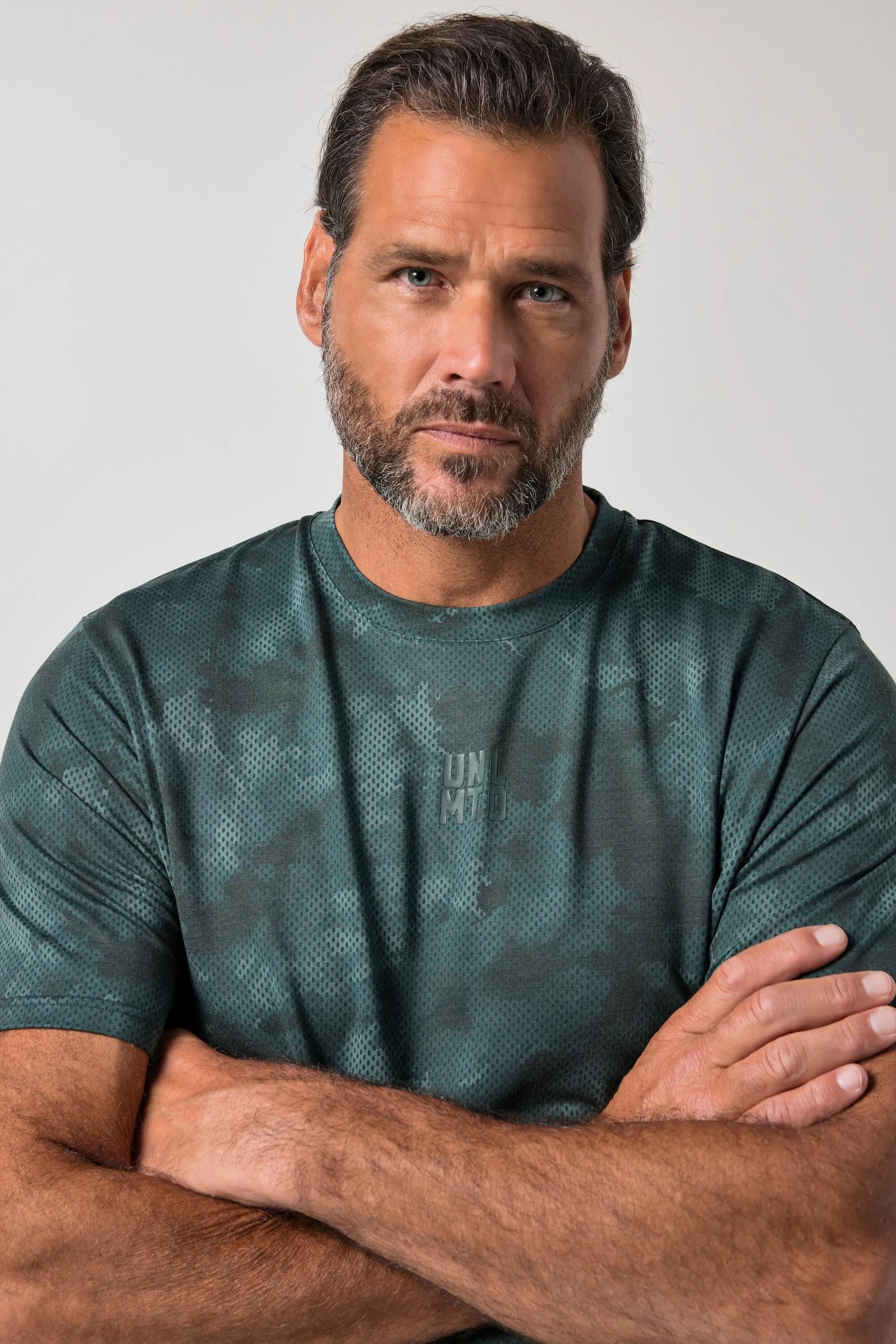 Herren T-Shirt Fitness Halbarm Camo-Print QuickDry bis 7 XL 2/7