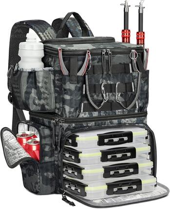 Mixte Pêche Sac à dos étanche boîtes porte-canne CamoPro