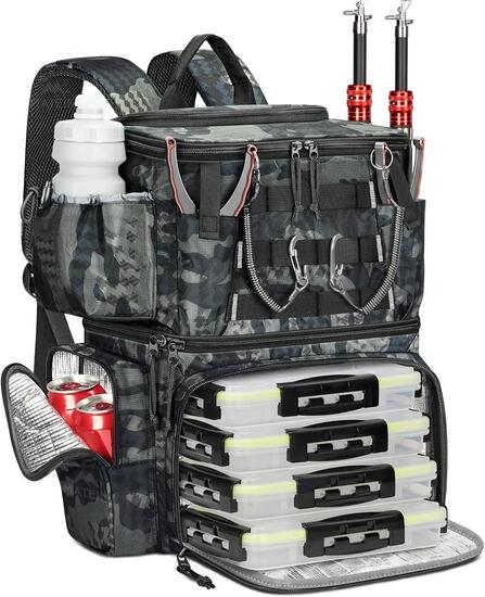 Mixte Pêche Sac à dos étanche boîtes porte-canne CamoPro