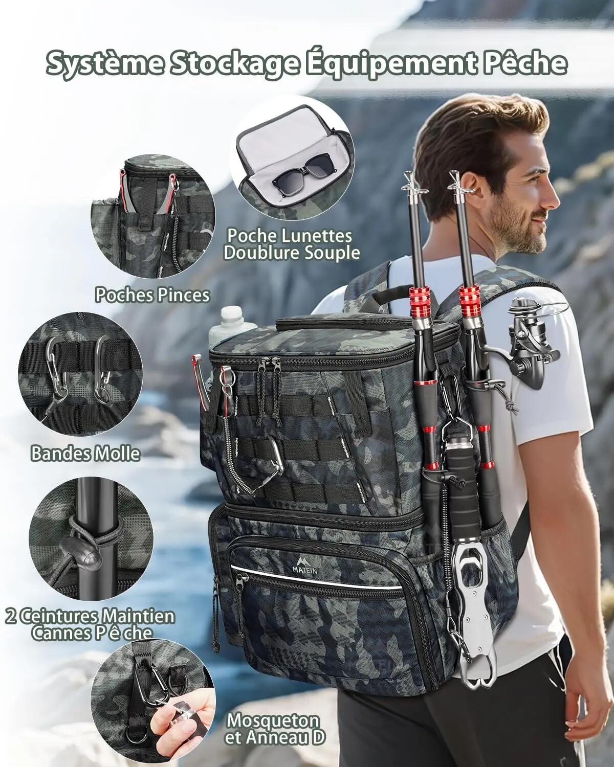 Mixte Pêche Sac à dos étanche boîtes porte-canne CamoPro 2/3