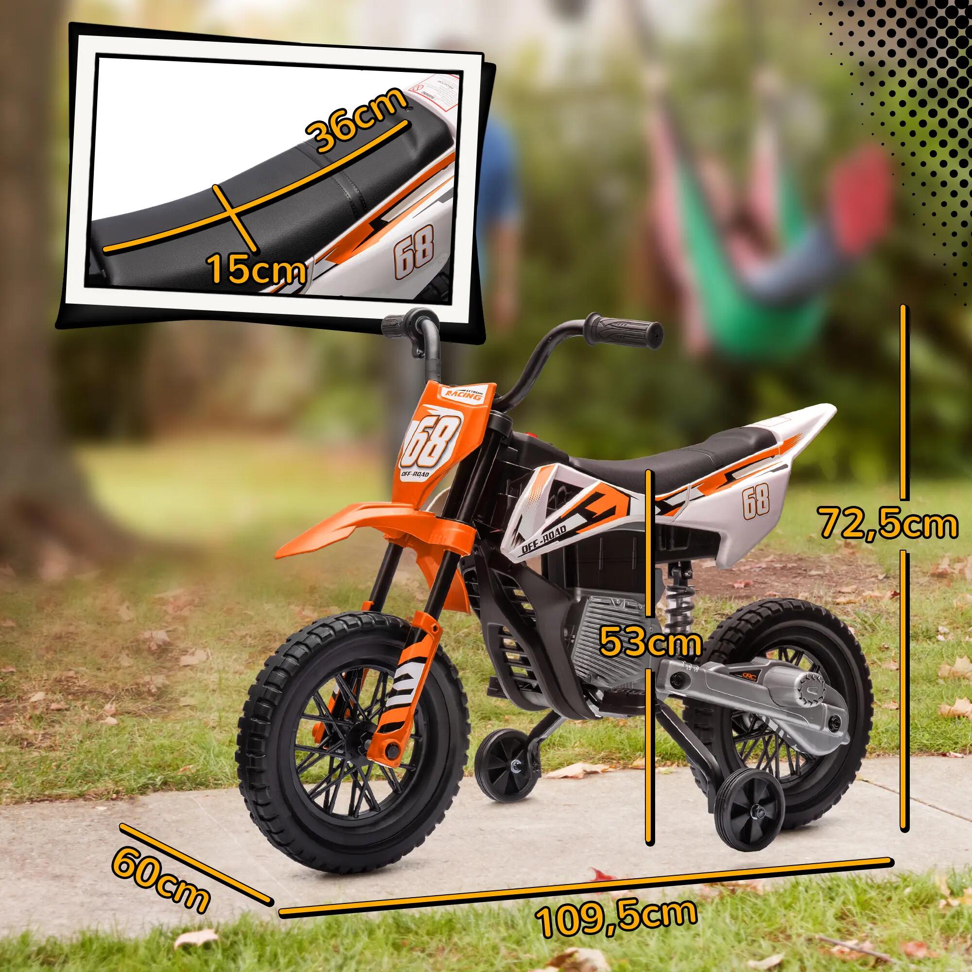 Moto Eléctrica Infantil AIYAPLAY 109.5x60x72.5 cm Naranja 3/4