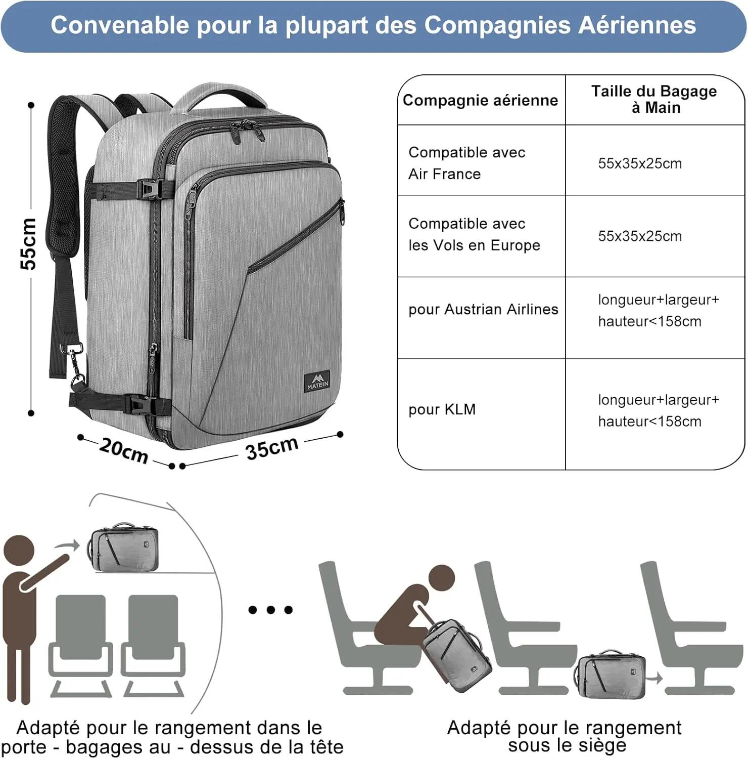 Mixte Voyage Sac cabine 55x35x25 extensible 30L AirFly 2/3