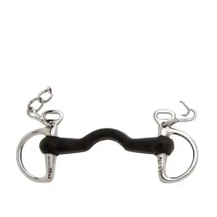 Mors pour cheval cambridge à embouchure rigide en caoutchouc sans fentes Sefton