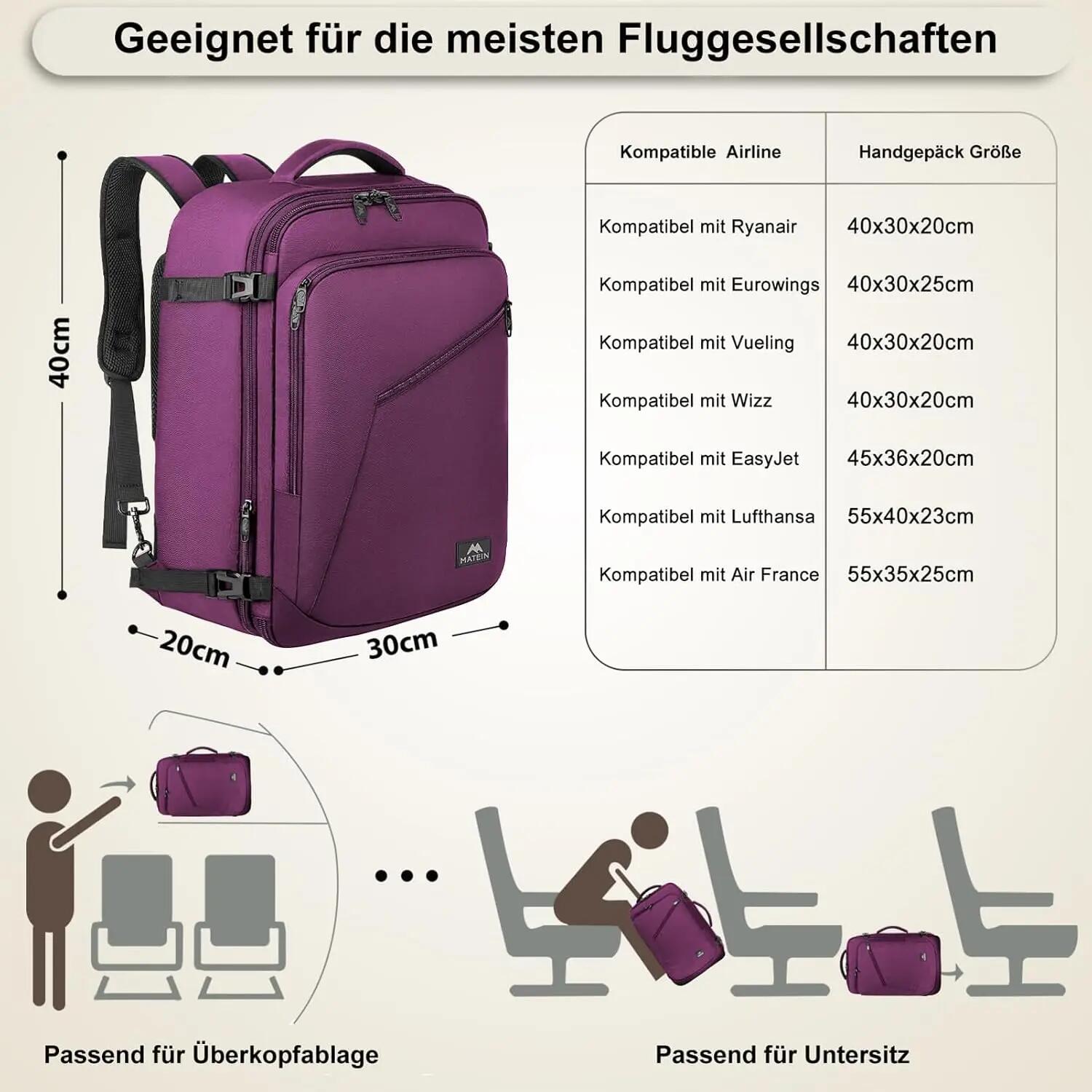Femme Voyage Sac cabine 40x30x20 extensible 30L RyanAir 2/3
