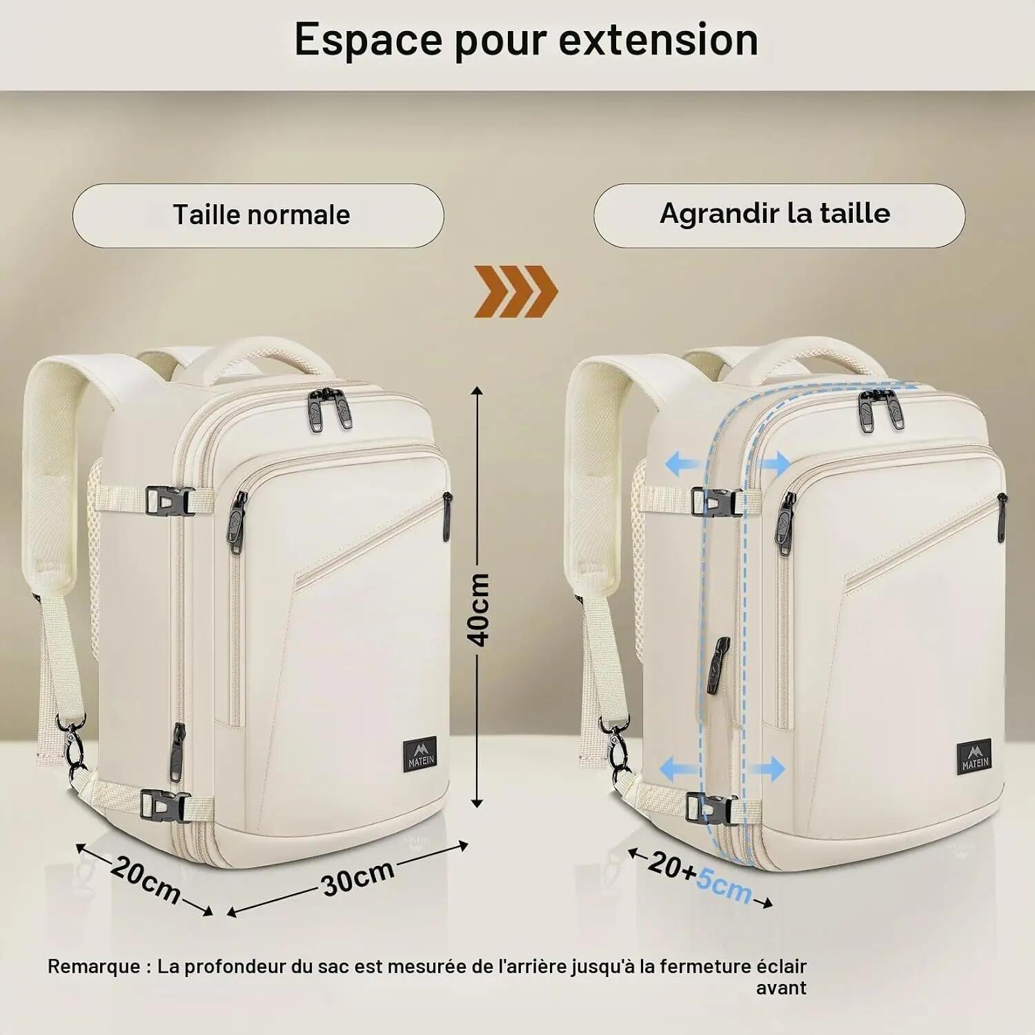 Mixte Voyage Sac cabine 40x30x20 extensible 30L FlyAir 2/3