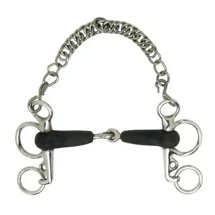 Mors pelham pour cheval articulé en caoutchouc Sefton