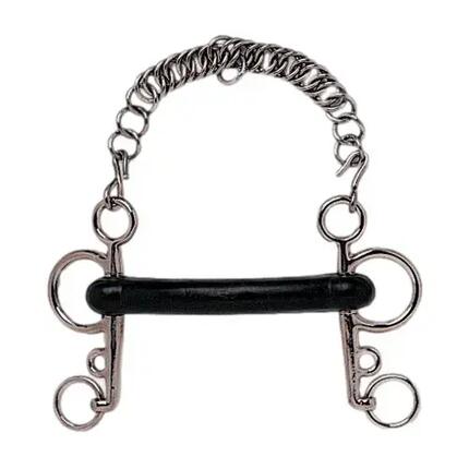 Mors pelham pour cheval mullen à embouchure rigide en caoutchouc Sefton