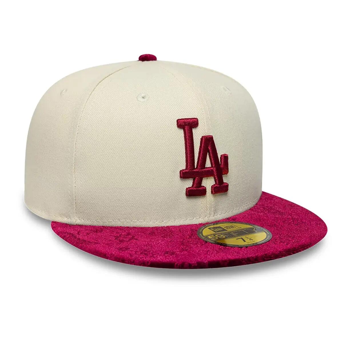 New Era 59FIFTY Cap MLB LA Dodgers Paisley hellbeige/dunkelrot 3/8