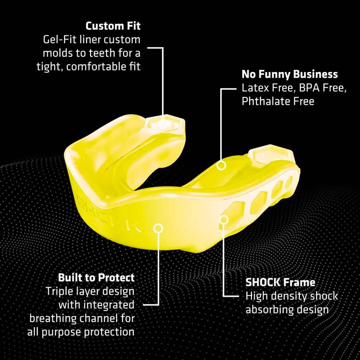 Protetor bucal Gel Max Shock Doctor Adulto (11+) Amarelo fluorescente 5/5