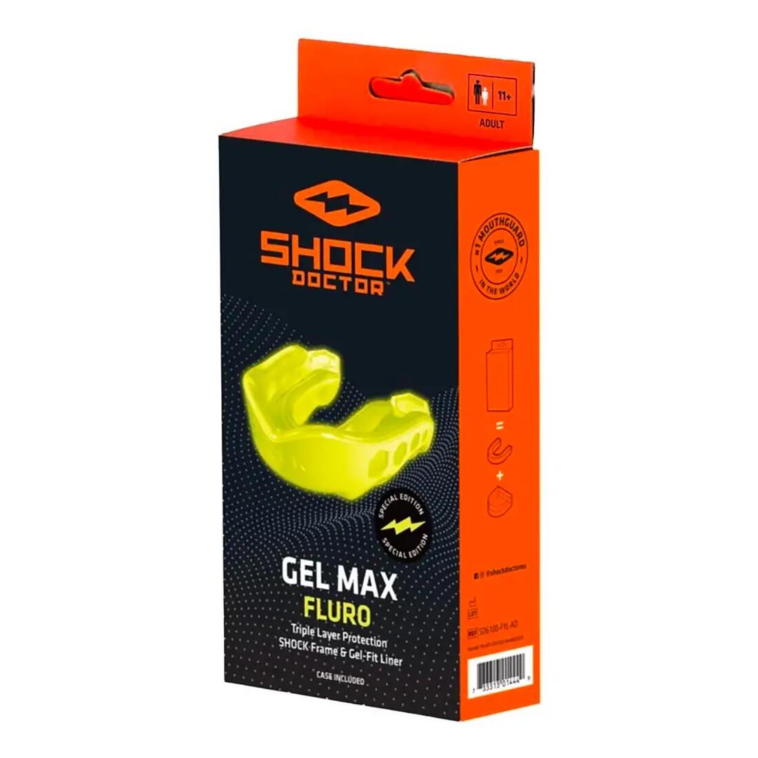 Protetor bucal Gel Max Shock Doctor Adulto (11+) Amarelo fluorescente 2/5