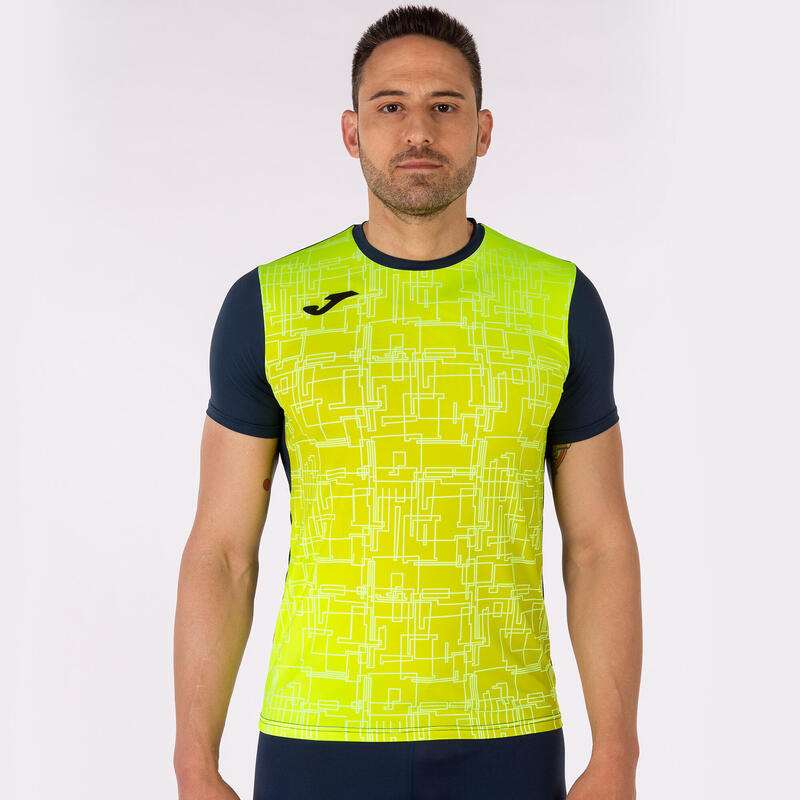 Maillot manches courtes Garçon Joma Elite viii bleu marine jaune fluo