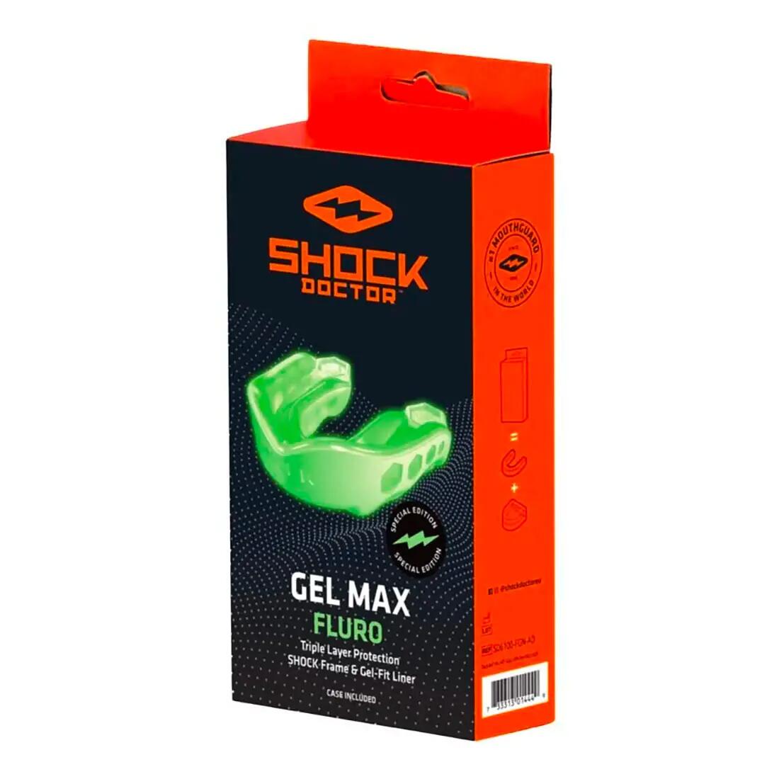 Protetor bucal Gel Max Shock Doctor infantil (10-) Verde fluorescente 2/5