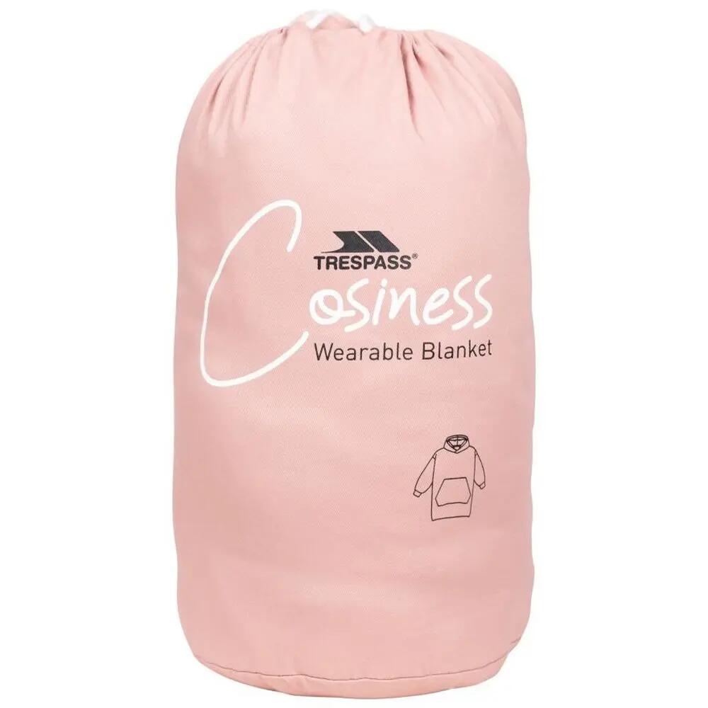 Coperta Con Cappuccio Oversize Adulto Unisex Trespass Cosiness Misto Rosa 3/4
