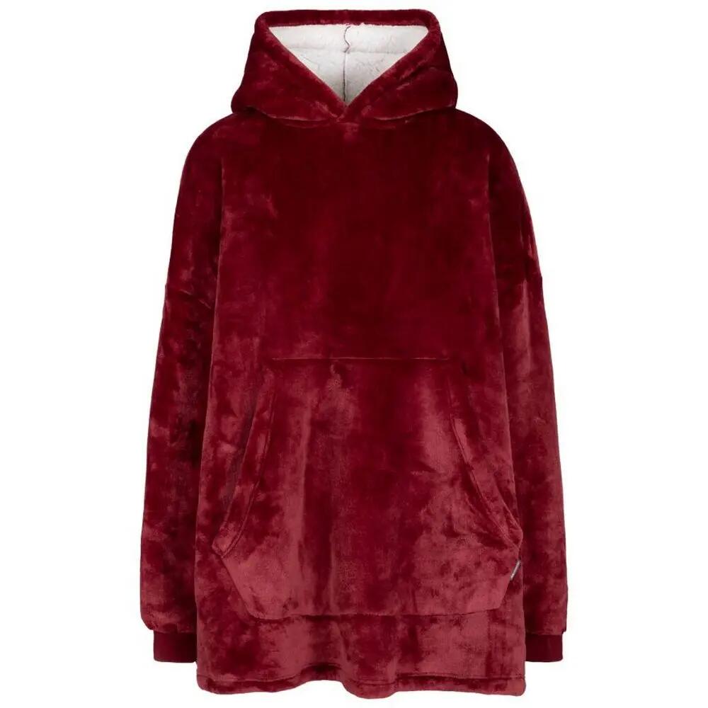 Unisex Adult Cosiness Oversized Hoodie Blanket (Dark Cherry)