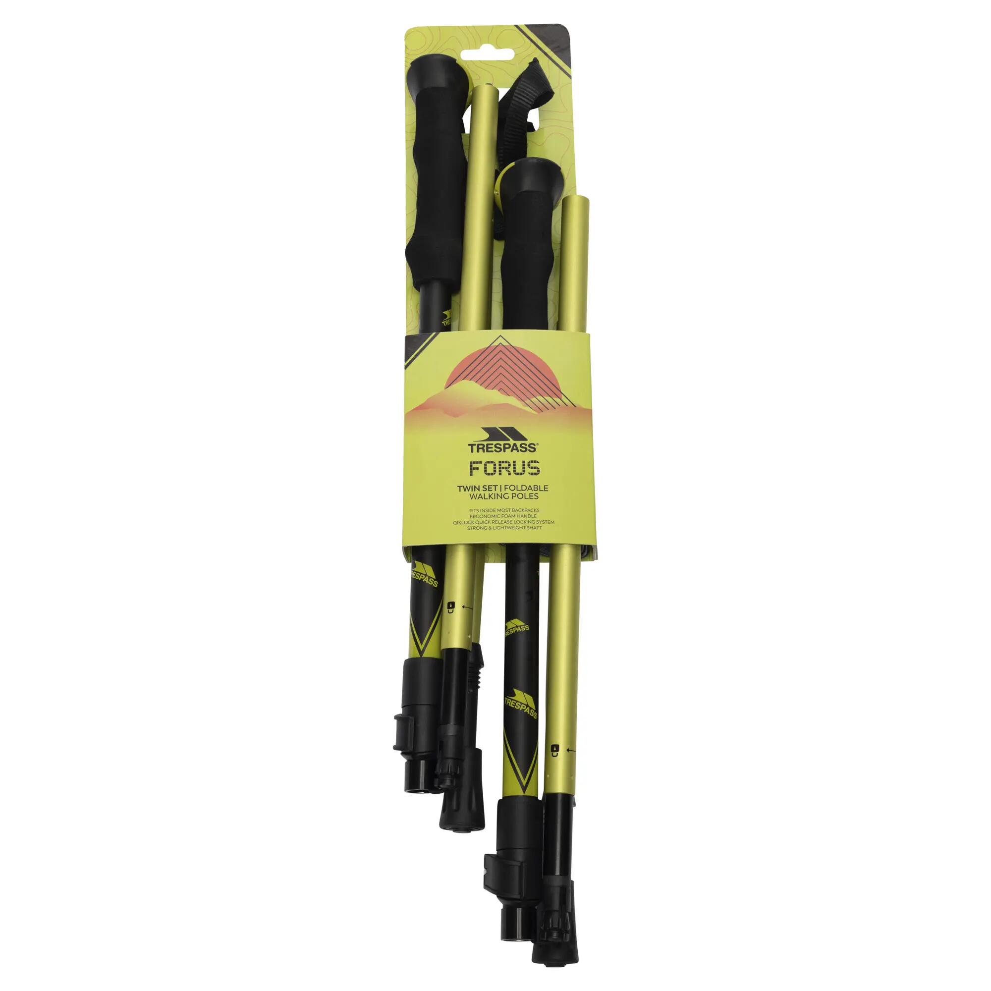 Ensemble De Bâton De Marche Style Pliable FORUS (Vert Fluo) 3/4