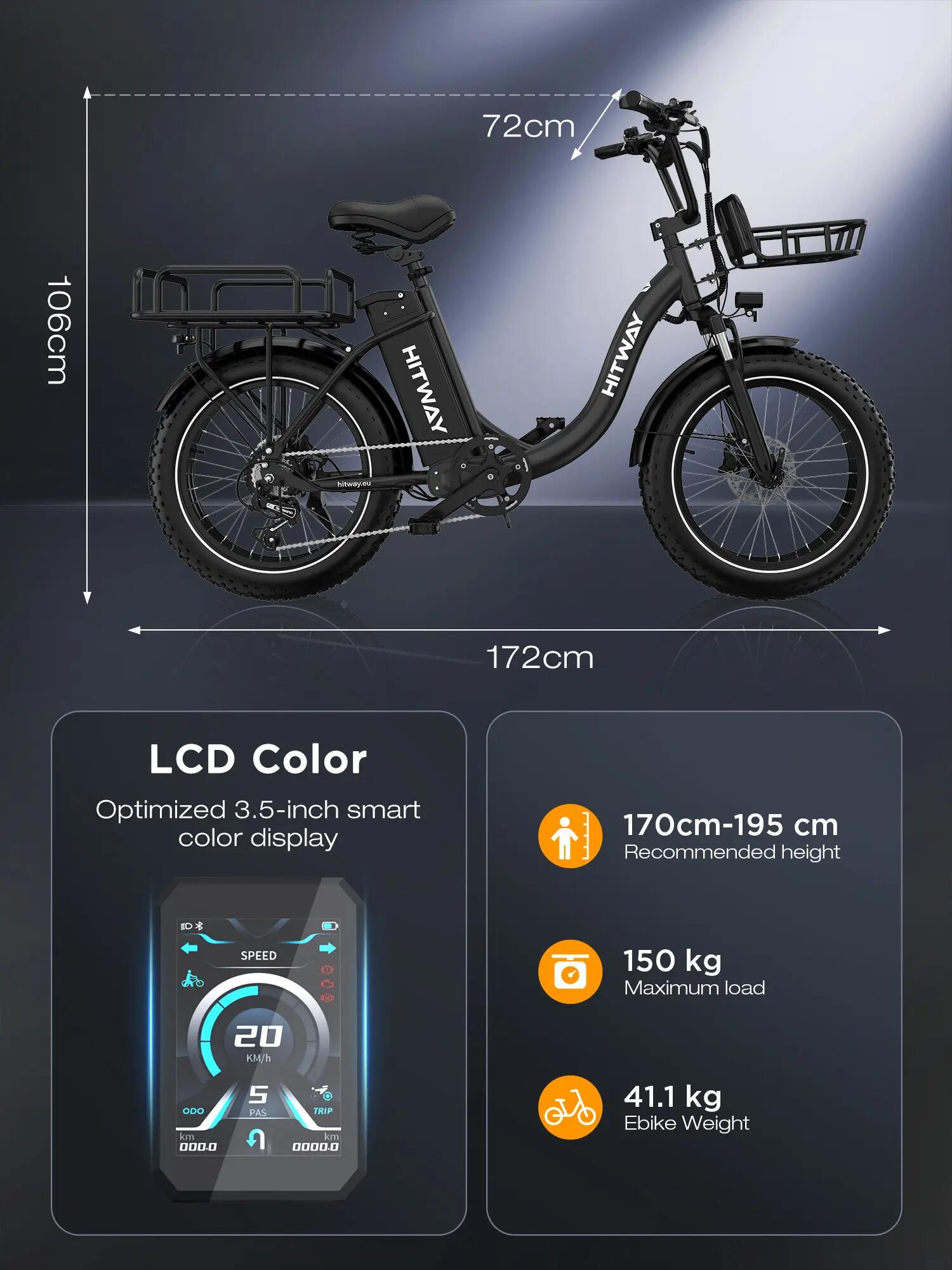 E-Bike E-Lastenrad Lastenfahrrad, Cargo Elektrofahrrad, 1296Wh, BK6S PLUS 2/9