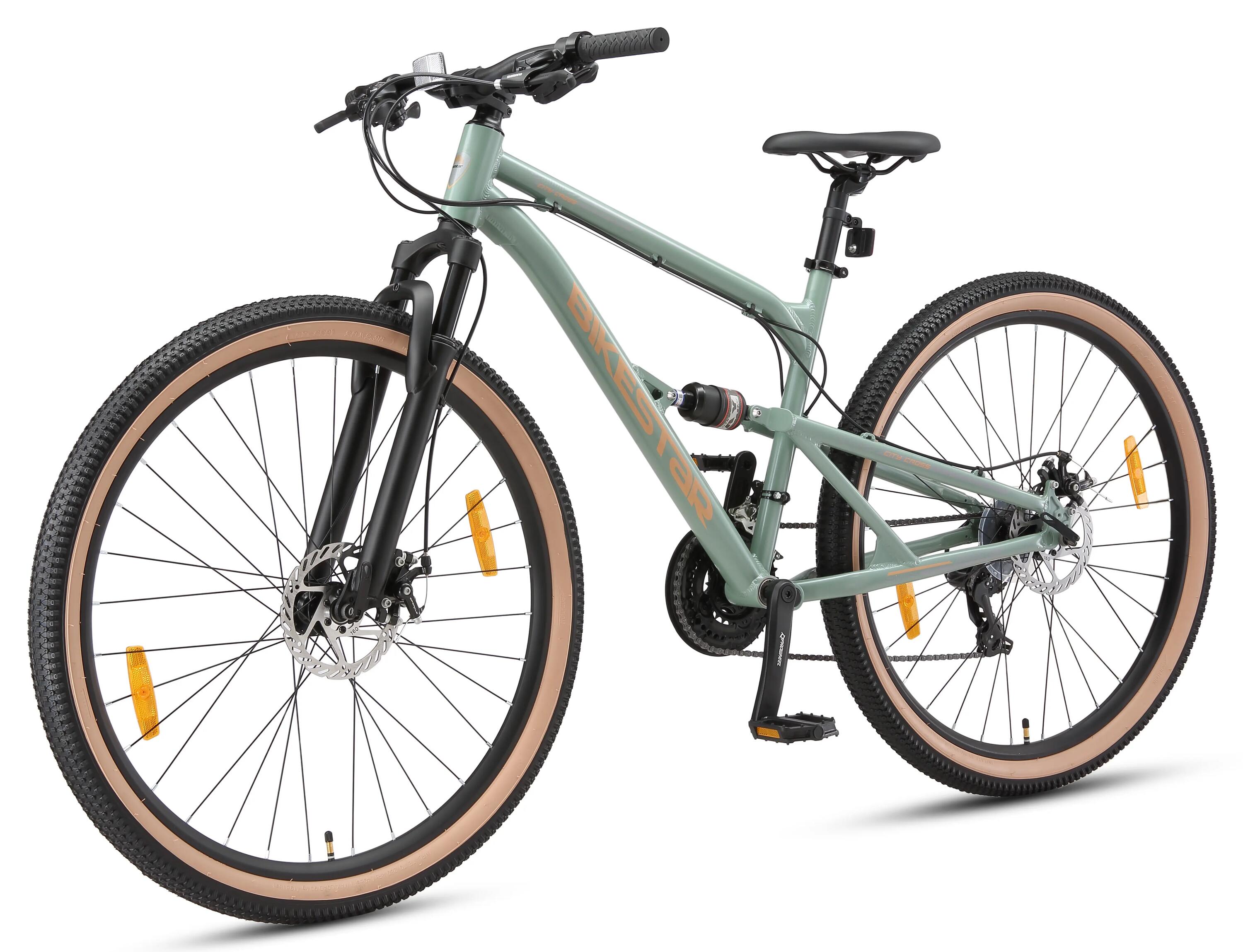 MTB fiets 29" aluminium, volledig geveerde, 21 versnellingen, schijfremmen 12/14
