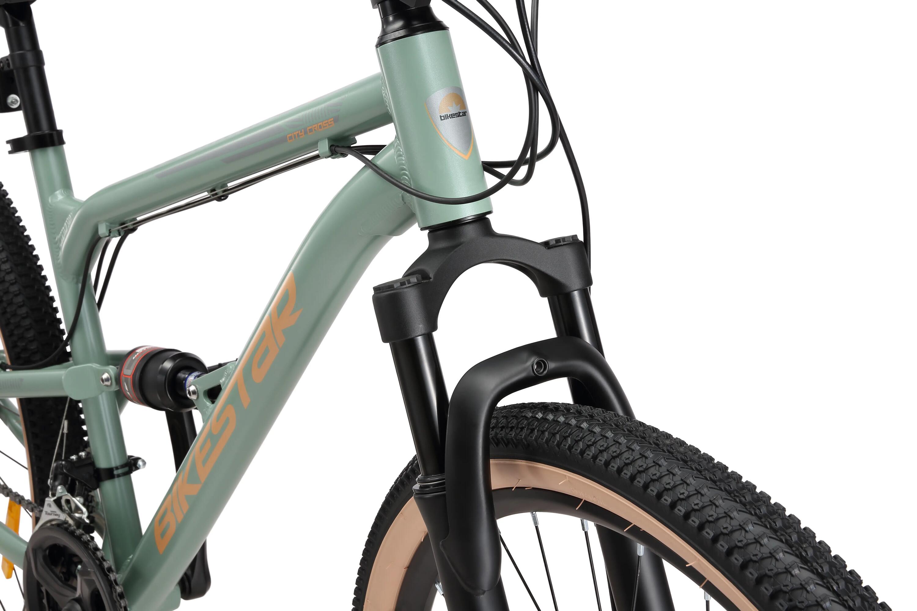 MTB fiets 29" aluminium, volledig geveerde, 21 versnellingen, schijfremmen 10/14