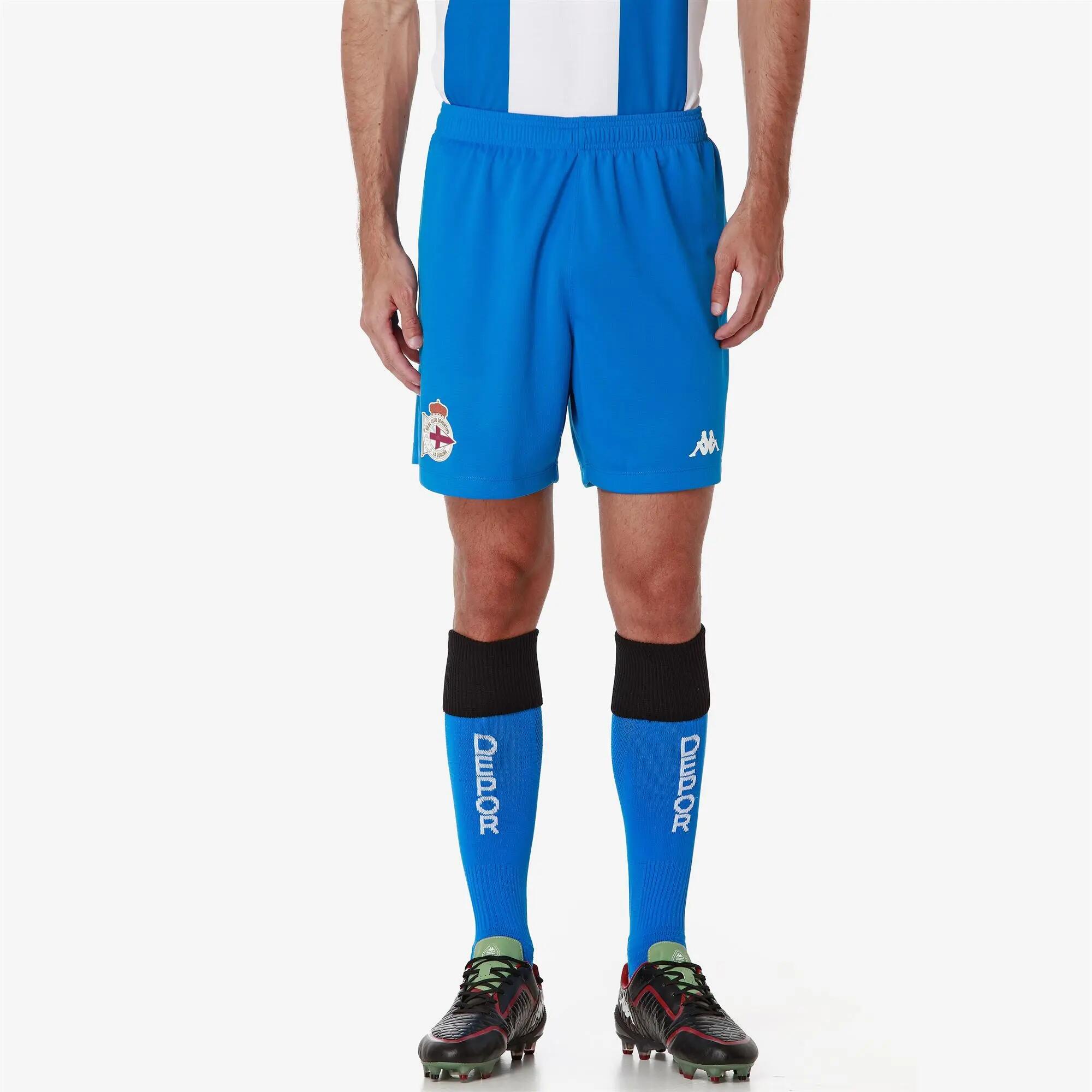 Pantaloncini sportivi da bambino in poliestere riciclato blu da calcio 5/6
