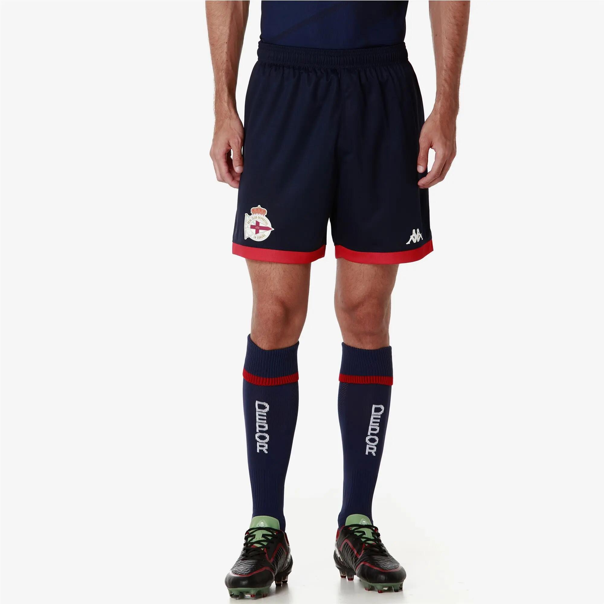 Pantaloncini sportivi da bambino in poliestere riciclato blu da calcio 5/7