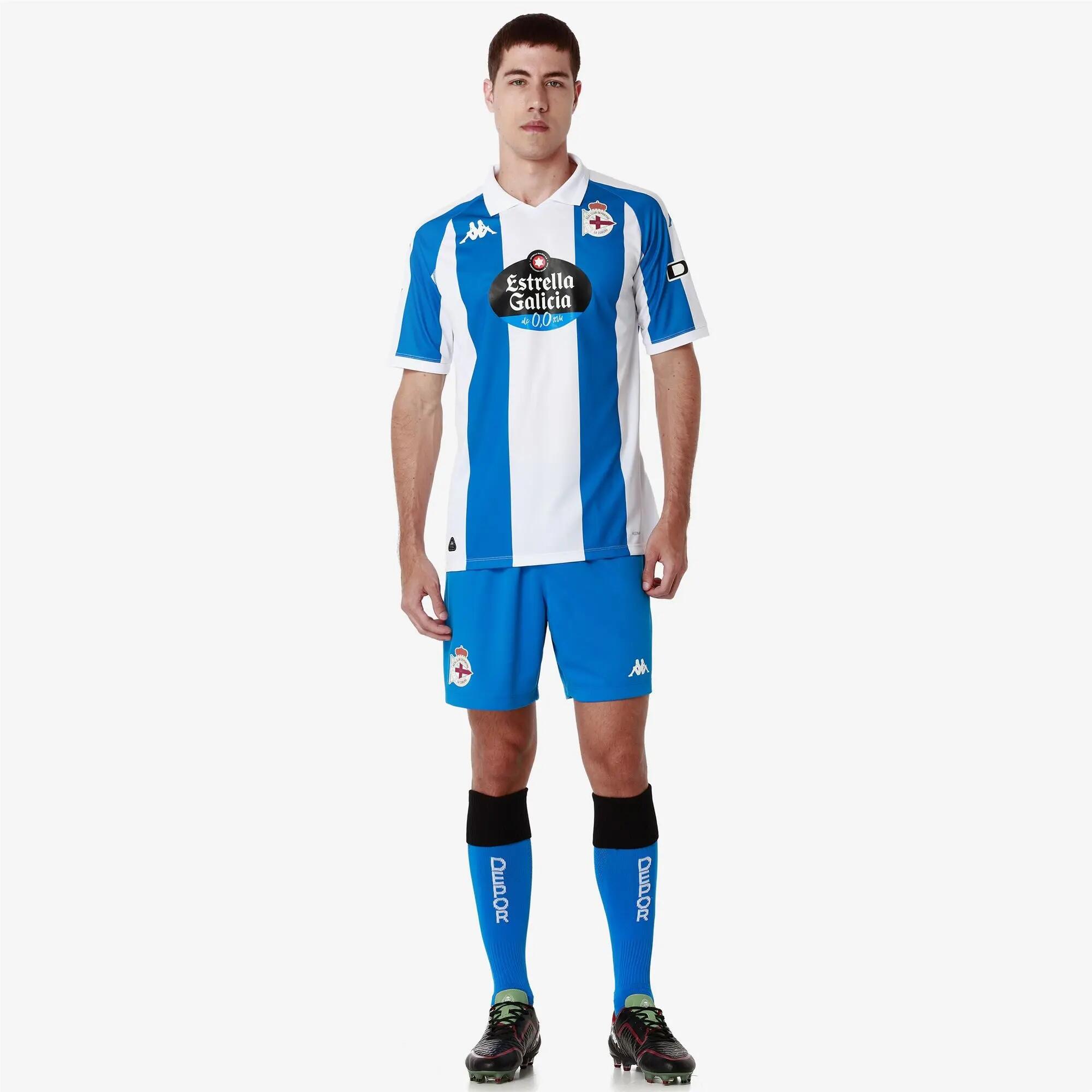 Pantaloncini sportivi da uomo in poliestere riciclato blu da calcio 4/6