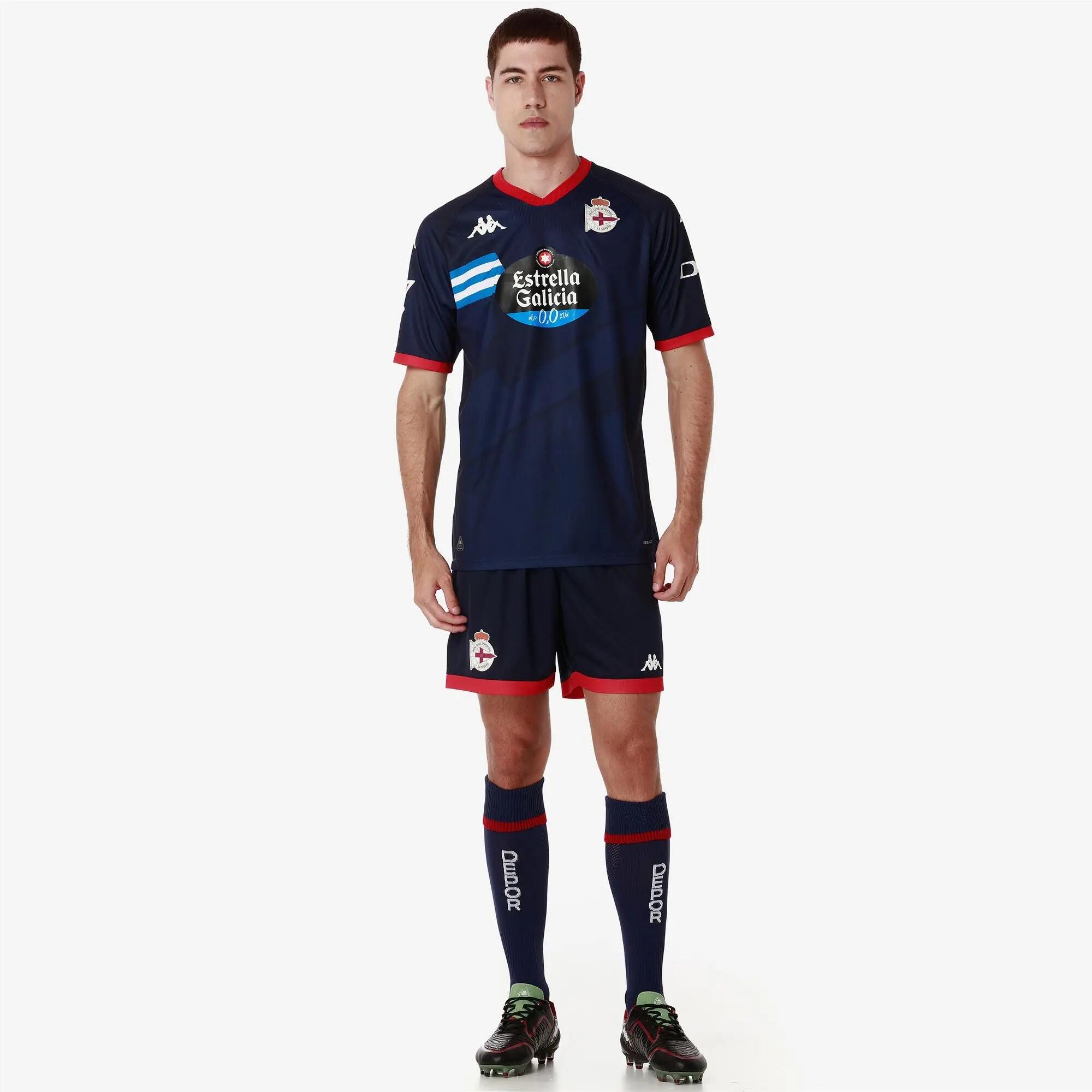 Pantaloncini sportivi da bambino in poliestere riciclato blu da calcio 4/7