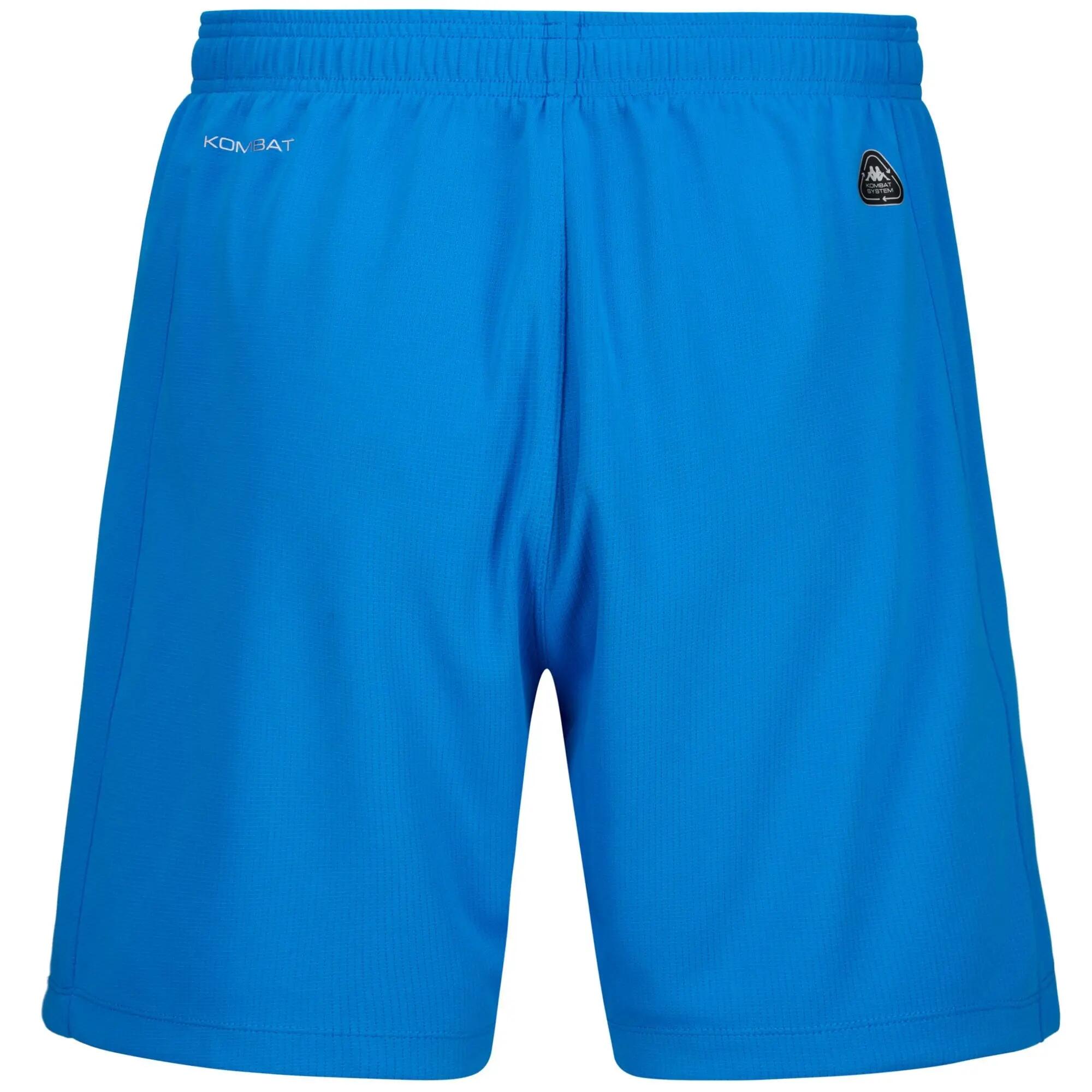 Pantaloncini sportivi da bambino in poliestere riciclato blu da calcio 3/6