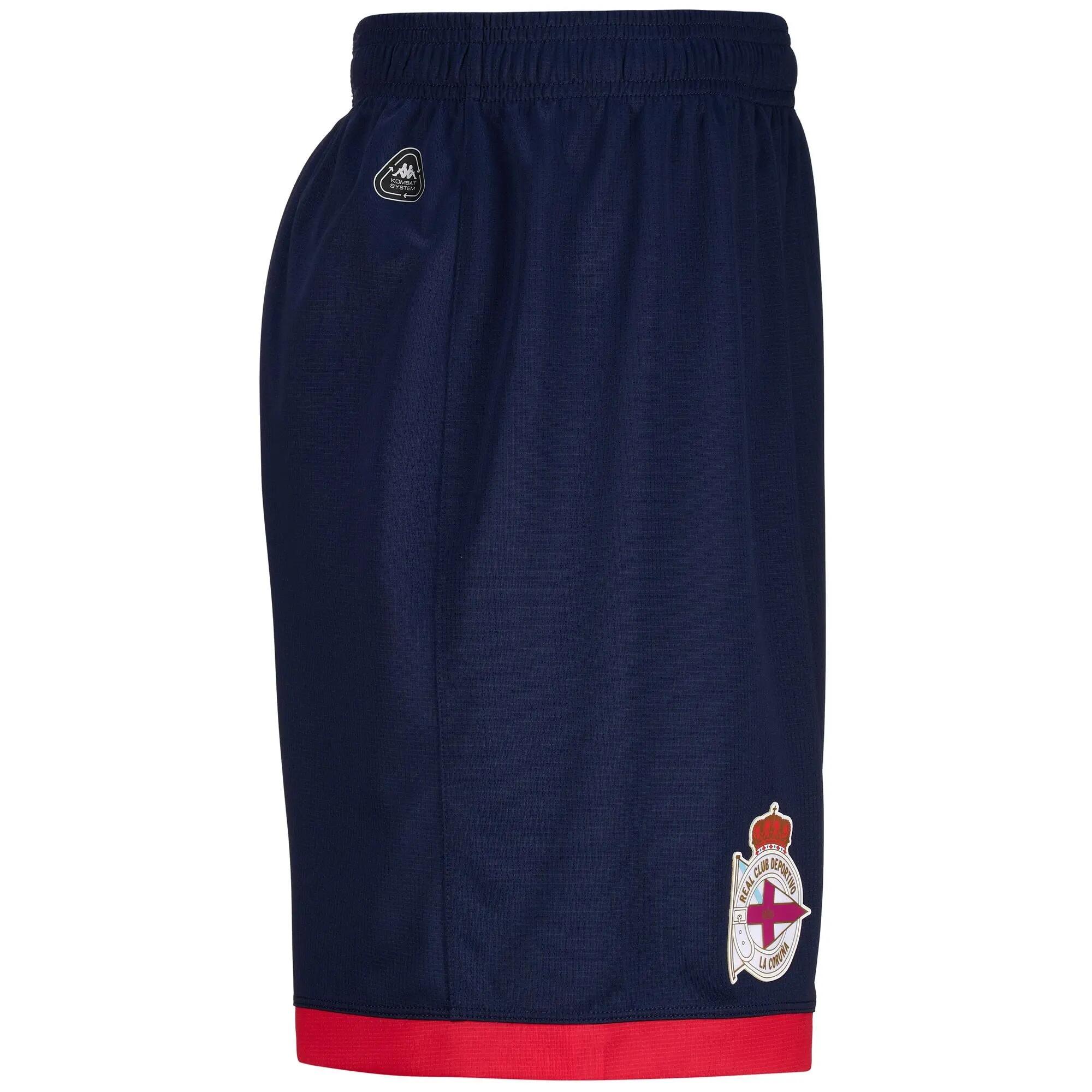 Pantaloncini sportivi da bambino in poliestere riciclato blu da calcio 2/7