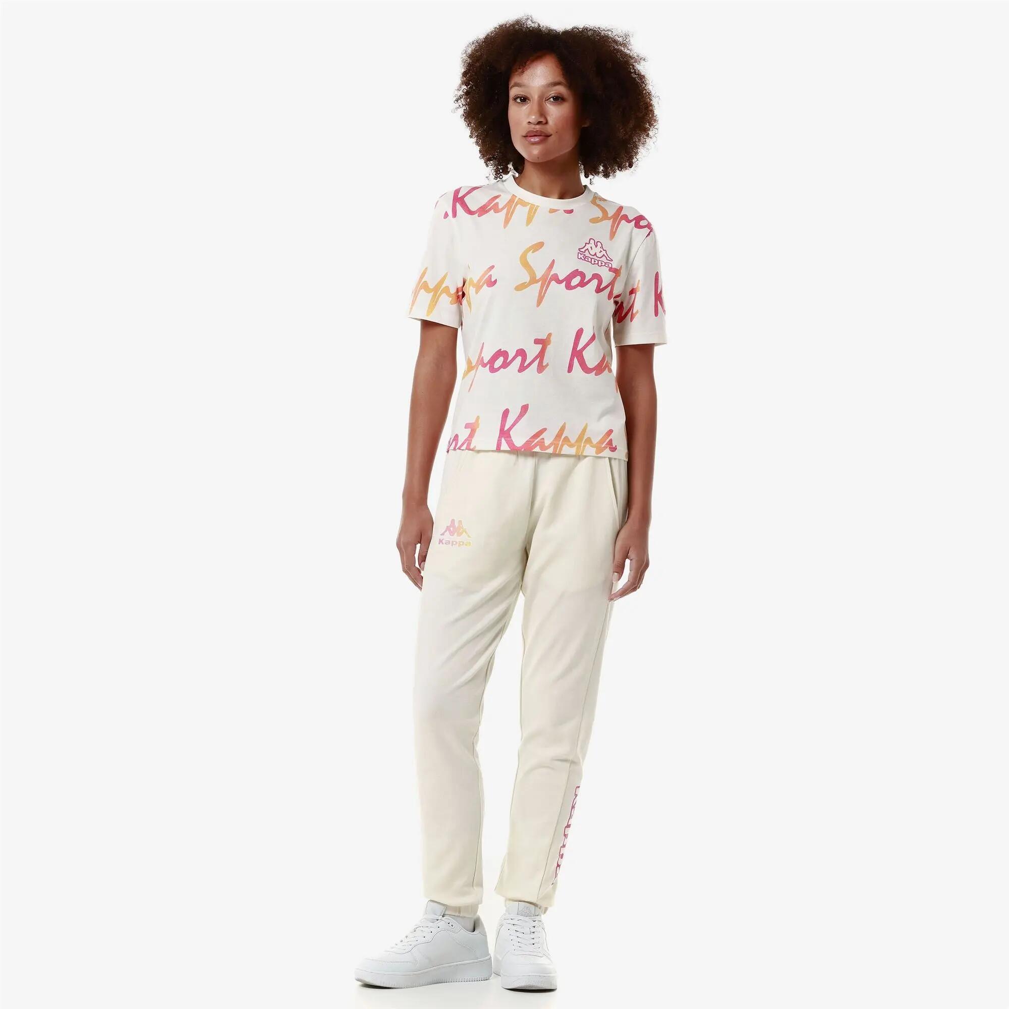 Pantaloni tuta da donna in cotone bianco da palestra 4/7