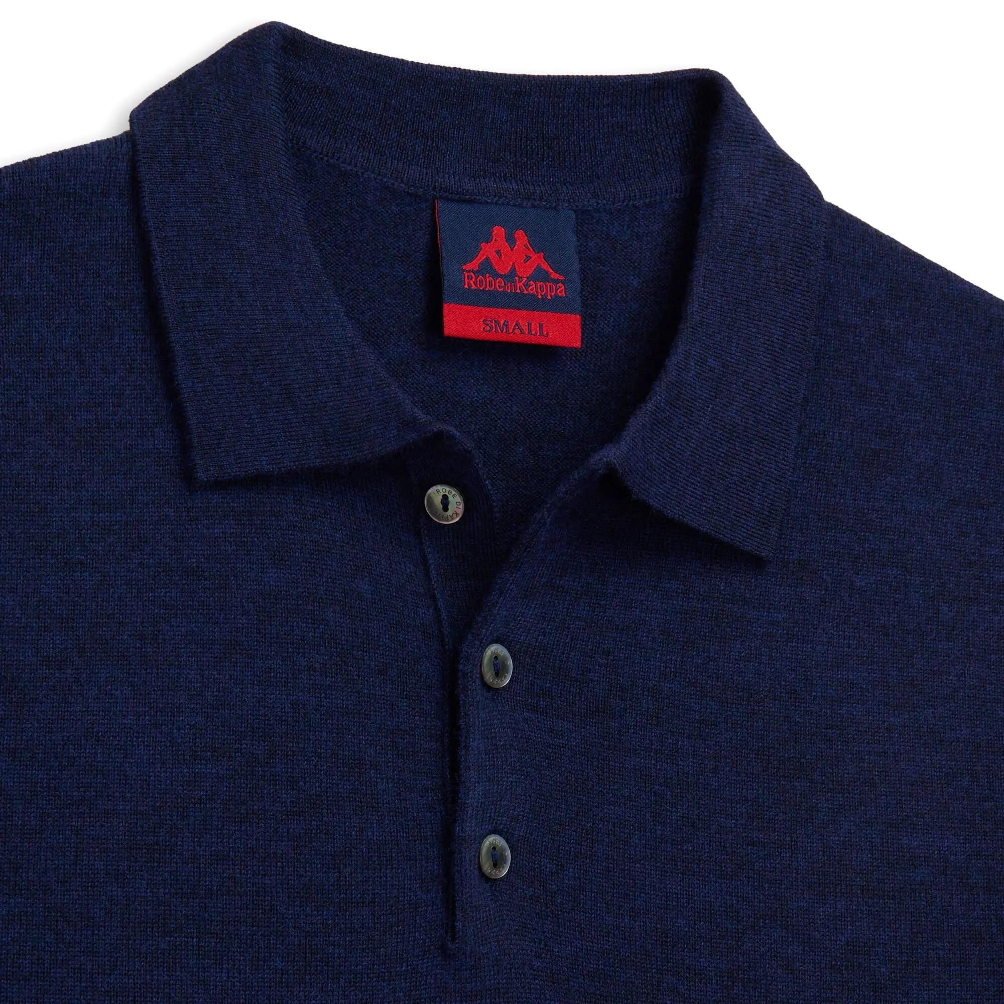 Polo da uomo in lana vergine blu da lifestyle 3/3