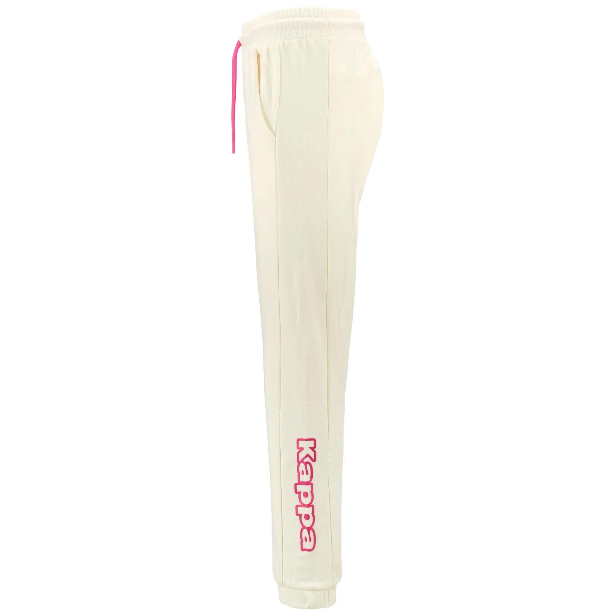 Pantaloni tuta da donna in cotone bianco da palestra 2/7
