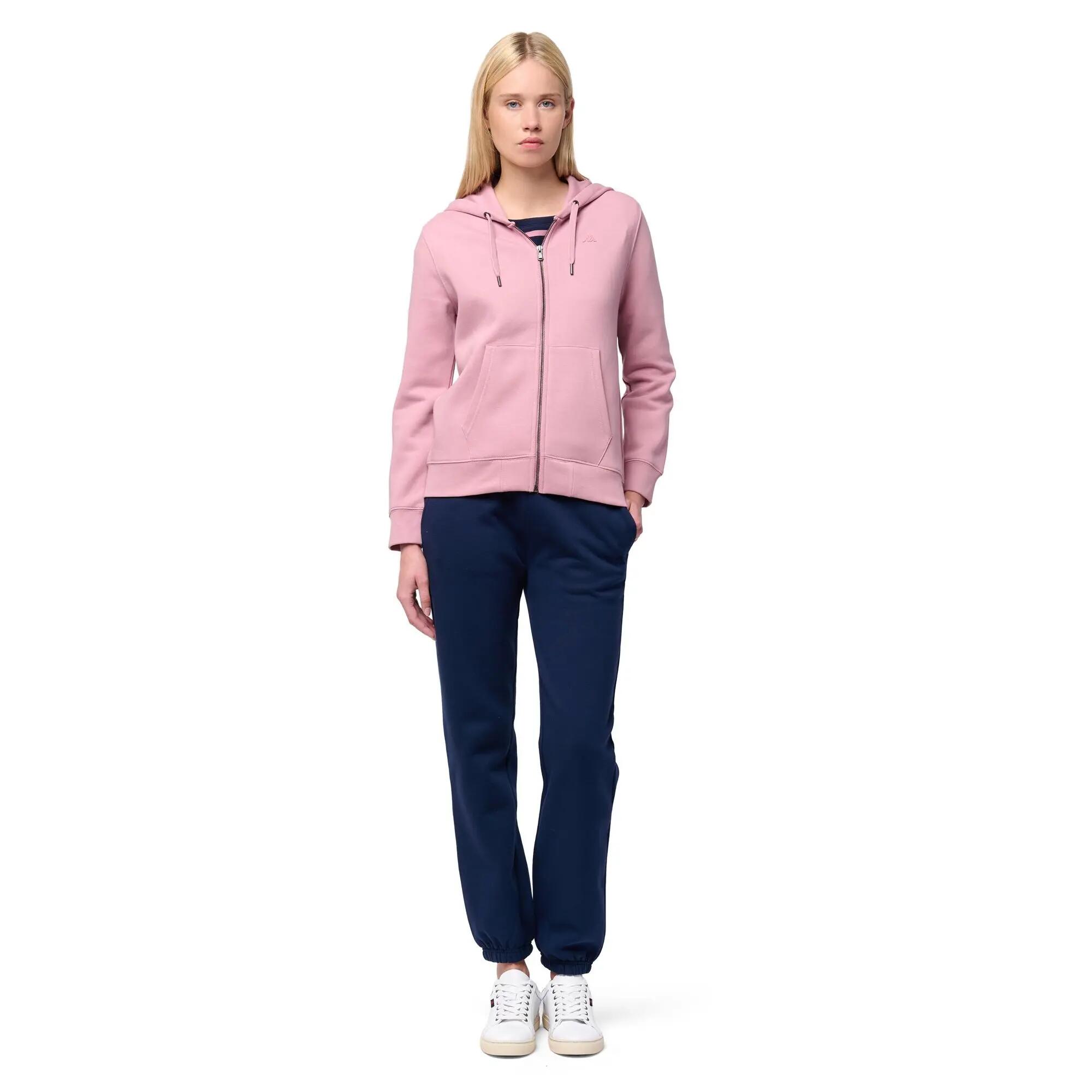 Felpa con zip da donna in cotone marrone da lifestyle 6/6