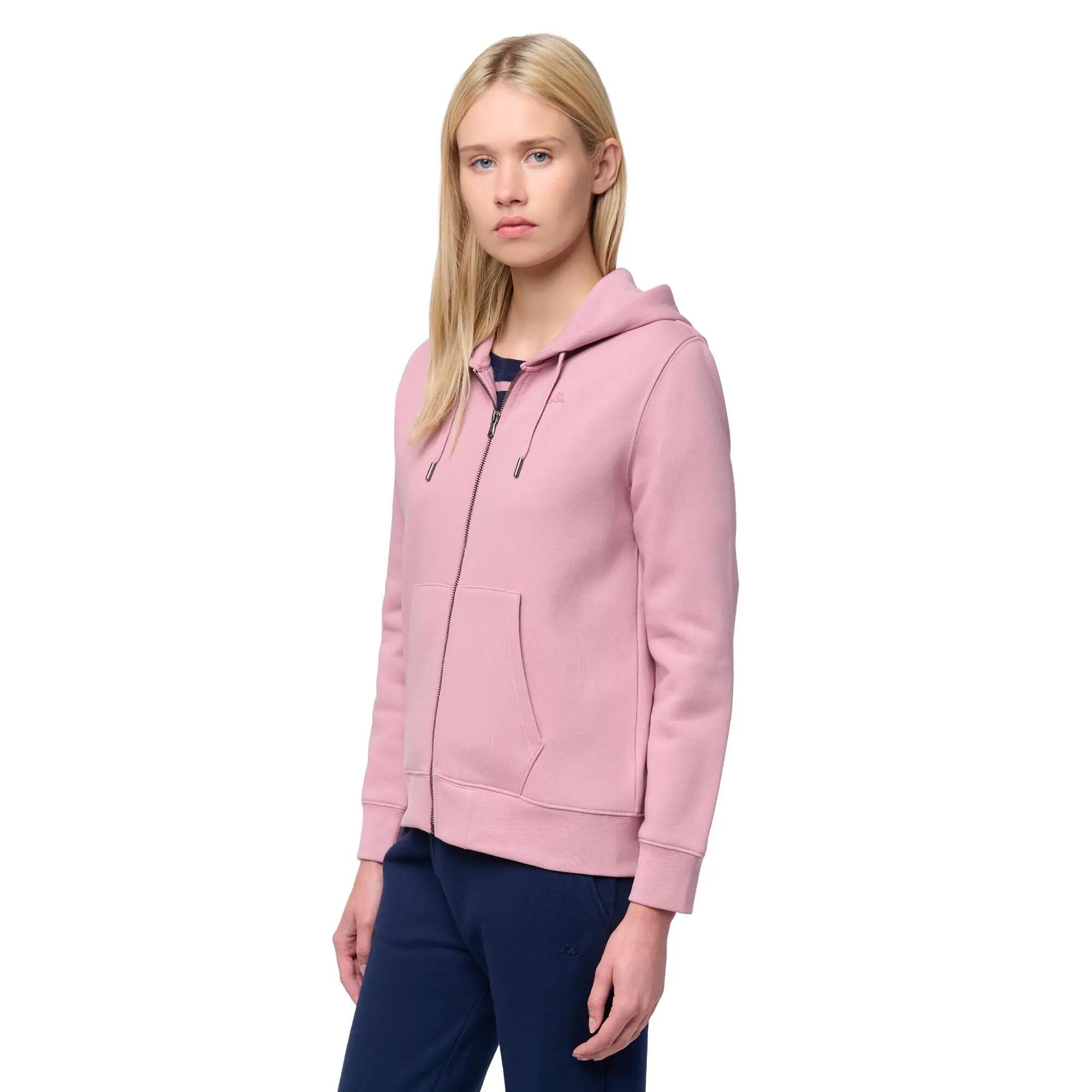 Felpa con zip da donna in cotone marrone da lifestyle 4/6