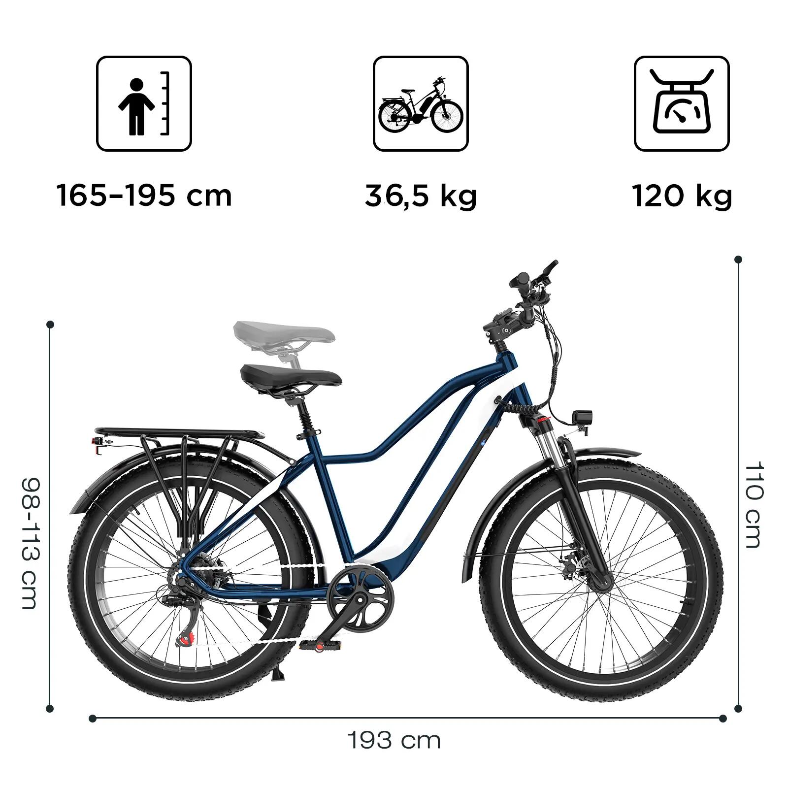 Bici elettrica Fat Bike 26×4.0, 960Wh, 7 velocità, ECO R1 2/7
