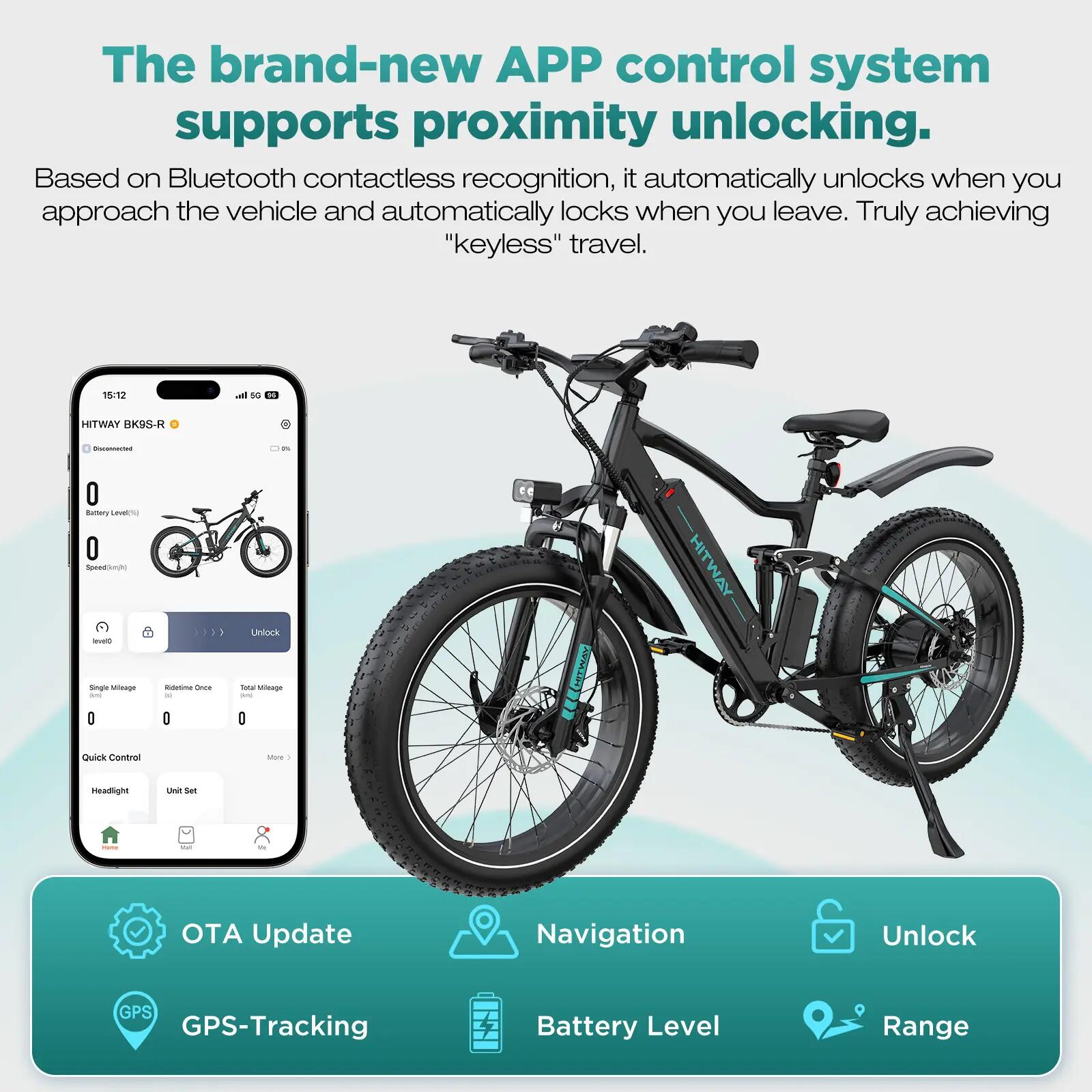 Bicicleta eléctrica Fat Bike BK9S, neumáticos 26x4.0, doble suspensión 7/10