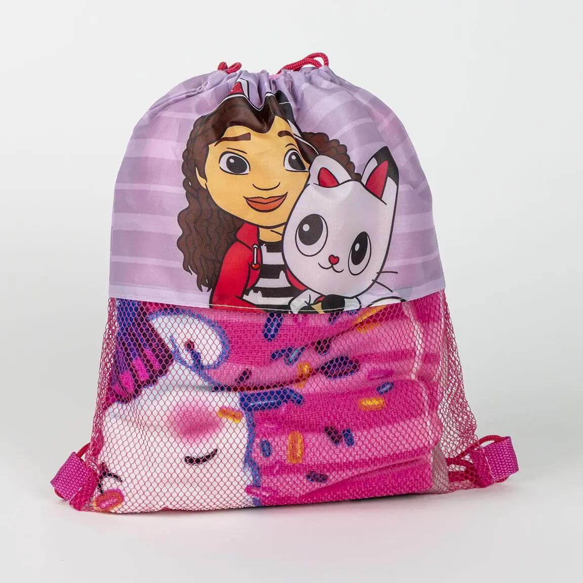 Gabby's poppenhuis strandset met handdoek, hoed en tas 5/7