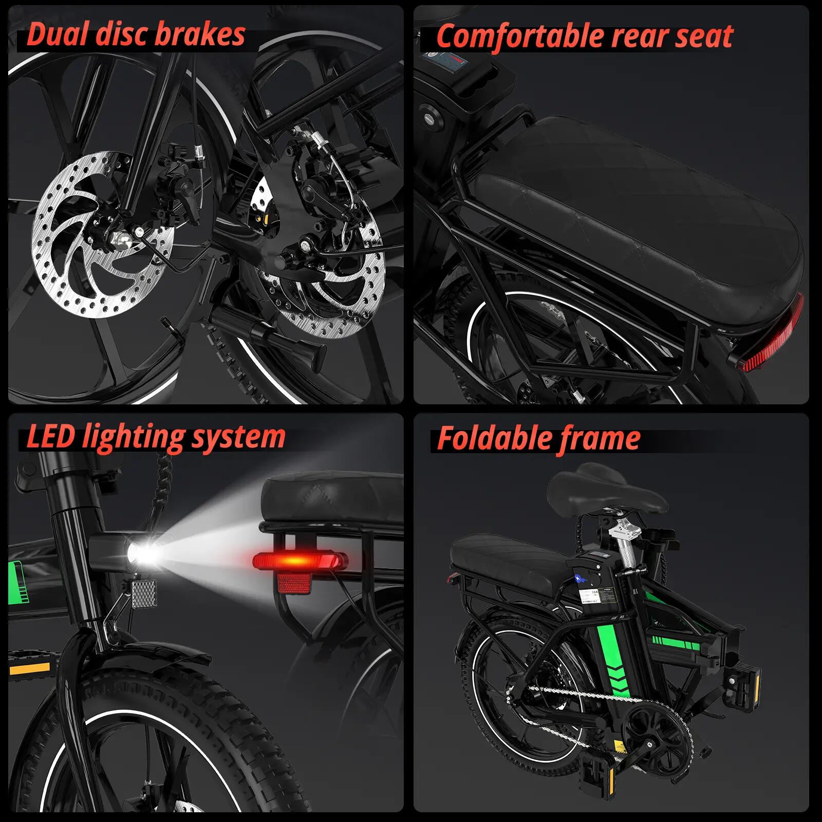 HITWAY 16 Zoll Klapp E-Bike,250W 36V 12Ah,60 km Reichweite 7/7
