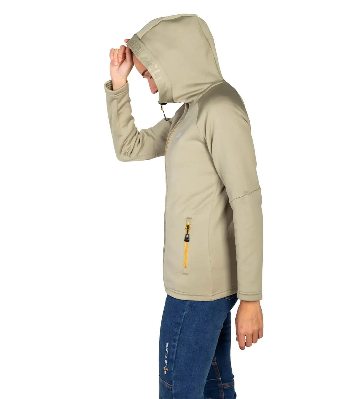 Chaqueta de Forro Polar de Montaña Transpirable Veletta para Mujer Beige 4/5