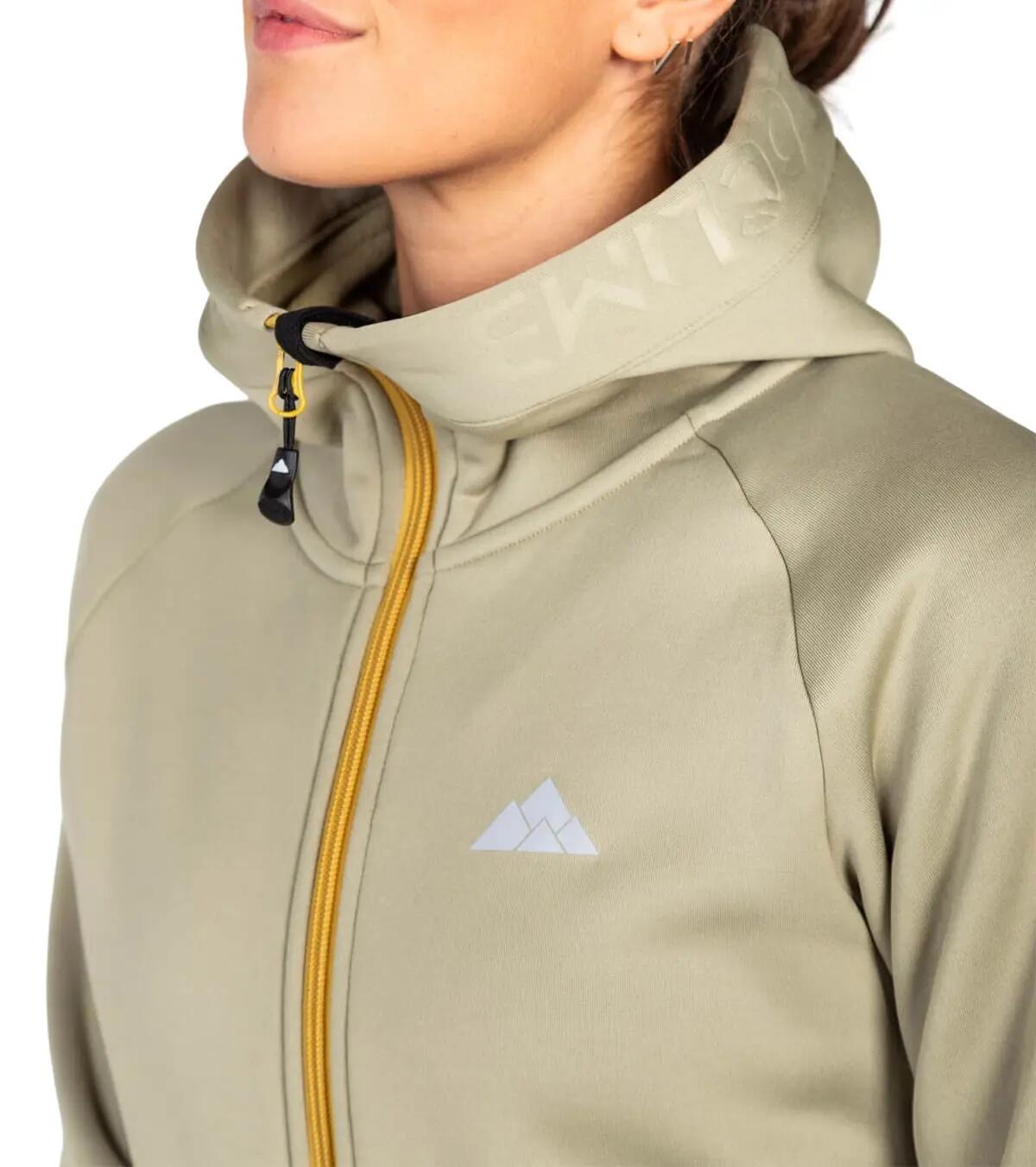 Chaqueta de Forro Polar de Montaña Transpirable Veletta para Mujer Beige 3/5