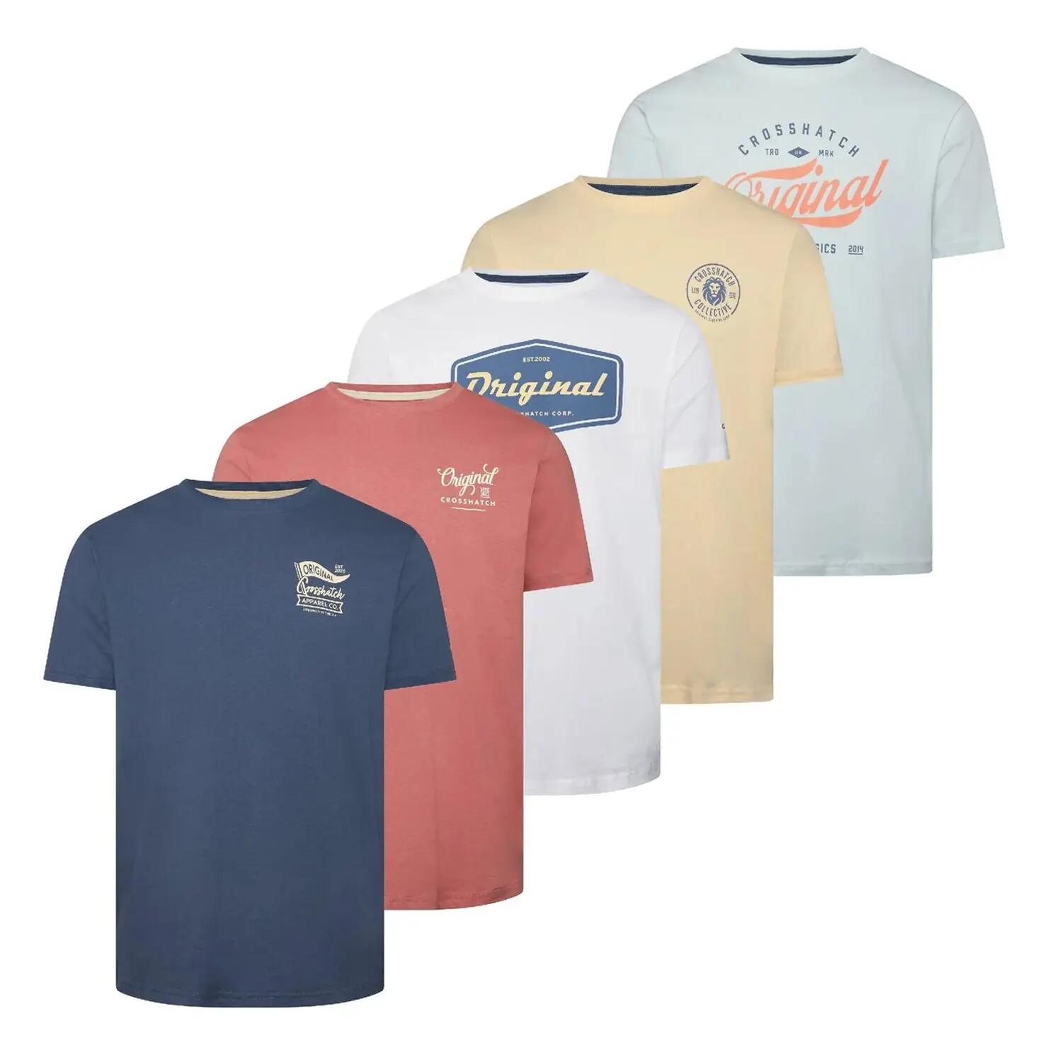 Crosshatch Mens Tranplex T-Shirt (Pack of 5)