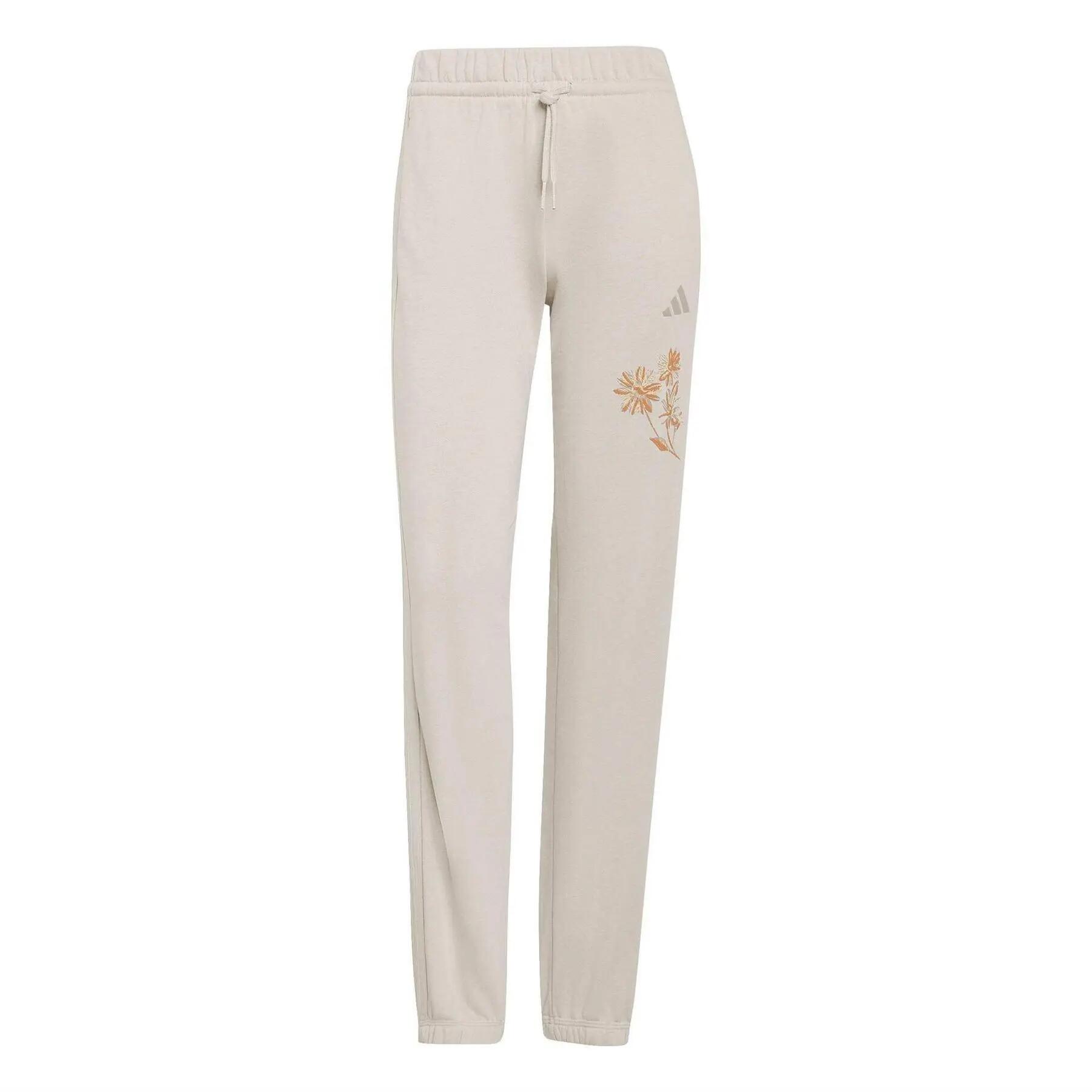 Adidas Womens/Ladies Fleece Floral Joggers