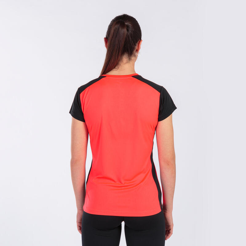 Maillot manches courtes Fille Joma Record ii corail fluo noir