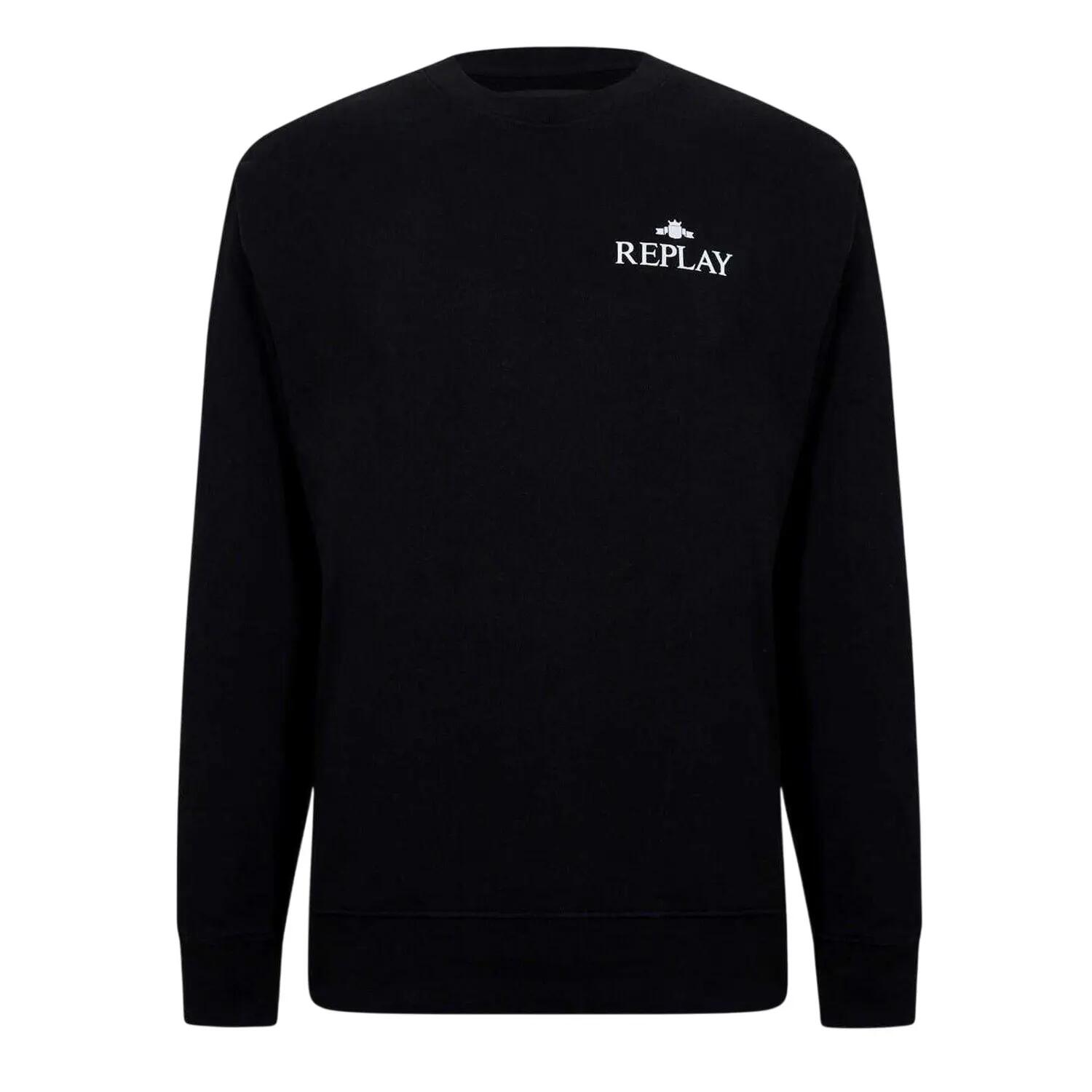 Replay Mens Logo Crew Neck Sweatshirt