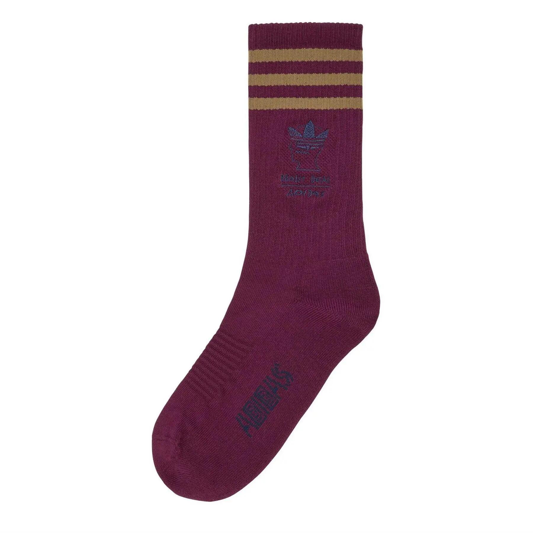 Adidas Unisex Adult Brain Dead 3 Stripes Polyamide Crew Socks (Pack of 1)